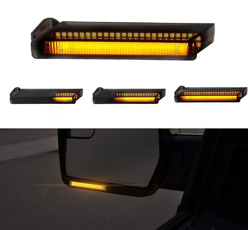 Gempro أضواء إشارة الانعطاف الجانبية LED من جيمبرو للأمبير المتسلسل لسيارات فورد F150 رابتور 2004-2014 ولينكولن مارك LT لمرايا السحب، عدسات مدخنة - Image 1